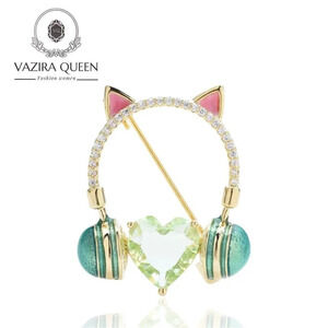 VQ Headphones Brooch